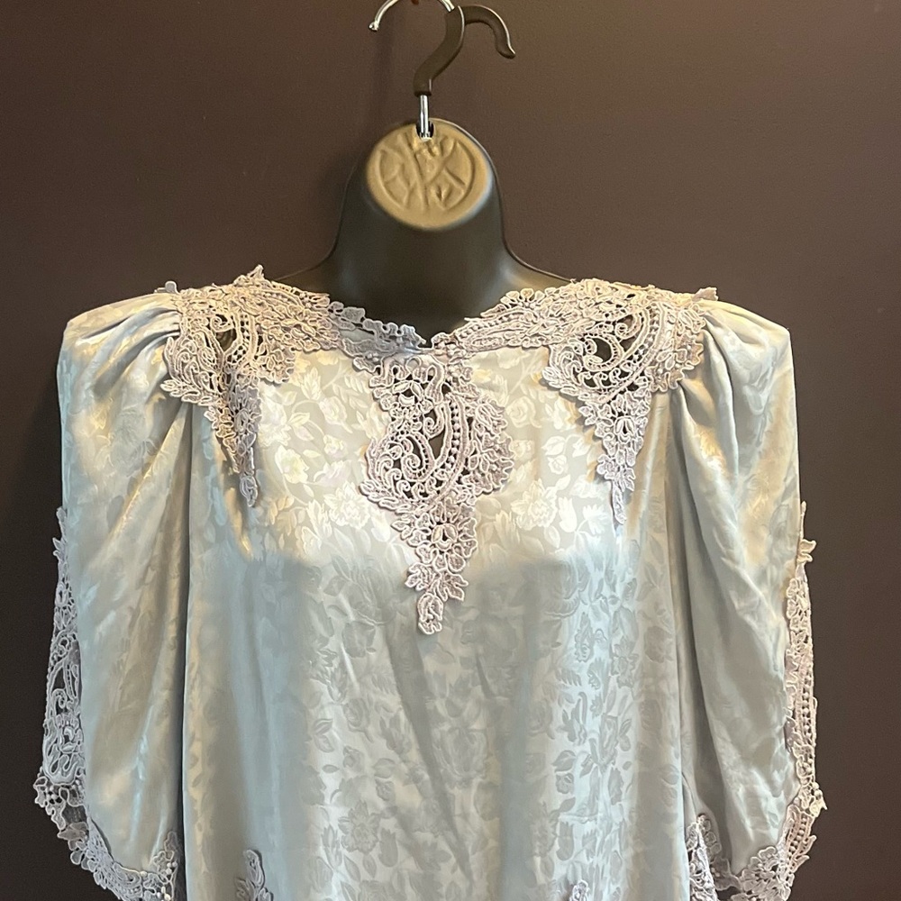 Vintage Capriccio by Digna Victorian Inspired Jacquard Lace Silk Blouse | Size 8